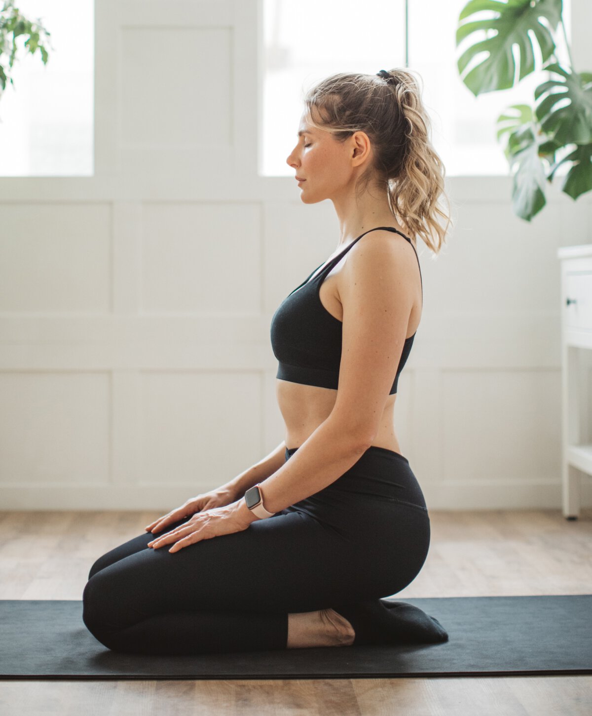 Sarasota breast lift model on exercise mat